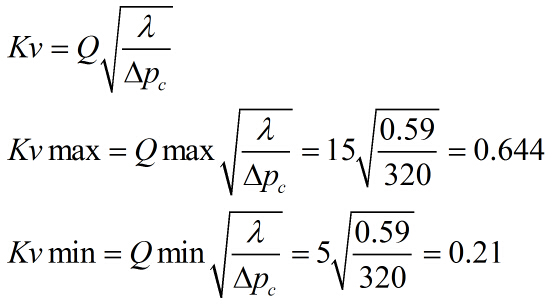 调节阀口径计算公式