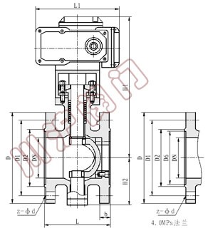  VQ947电动V型调节球阀|电动V型切断球阀结构图