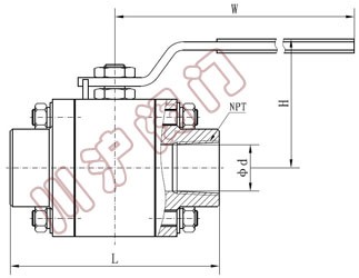 锻钢高压球阀 结构图