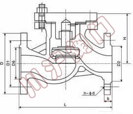  H41升降式止回阀,结构图
